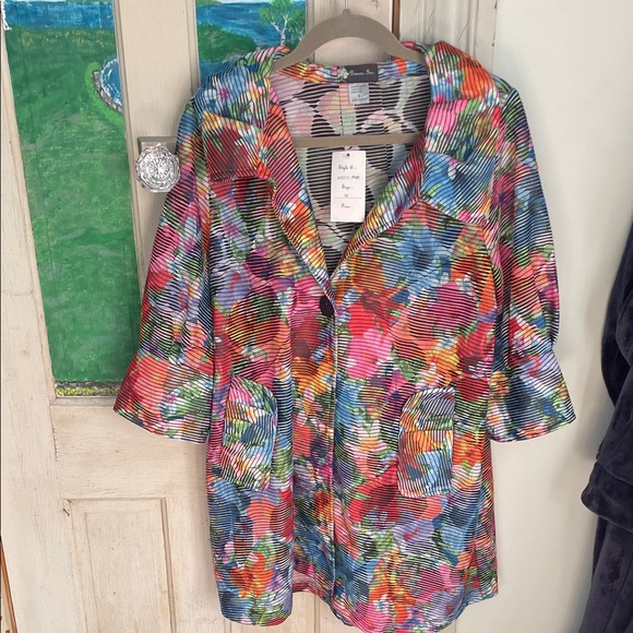 Issey Miyake Colorful Striped Women's Blazer - Picture 1 of 1
